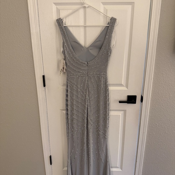 Aqua Formal Silver Dress - Picture 2 of 5
